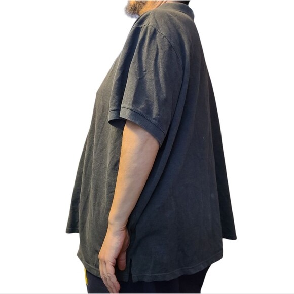 DXL Men's Grey Cotton Blend Short Sleeve Polo Size 5XL - Picture 2 of 6